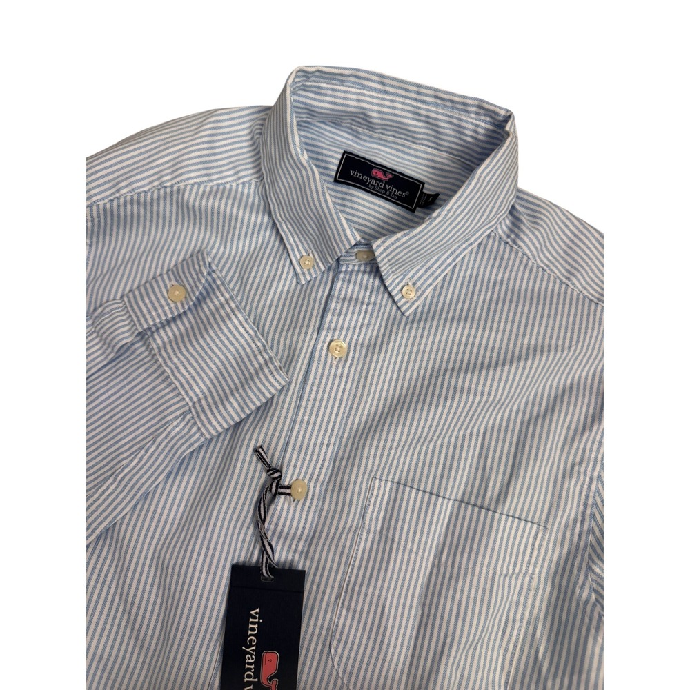 Vineyard Vines Mens Blue‎ White Striped Long Sleeve Button Down Shirt  Small NWT
